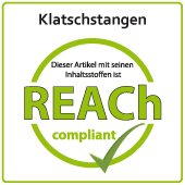 Klatschstangen - Reach Pr&uuml;fsiegel f&uuml;r Klatschstangen